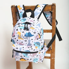 Load image into Gallery viewer, Personalised Dinosaur Patterned Children's Backpack