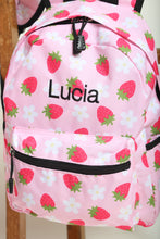 Load image into Gallery viewer, Personalised Strawberry Daisy Patterned Children's Backpack