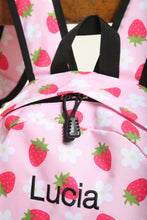 Load image into Gallery viewer, Personalised Strawberry Daisy Patterned Children's Backpack