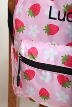 Load image into Gallery viewer, Personalised Strawberry Daisy Patterned Children's Backpack