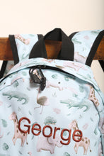 Load image into Gallery viewer, Personalised Safari Patterned Children's Backpack