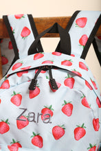Load image into Gallery viewer, Personalised Strawberry Patterned Children's Backpack