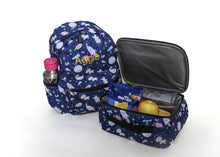 Load image into Gallery viewer, Personalised Unicorn Patterned Children's Backpack + Lunch Box Bag Set