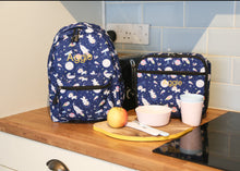 Load image into Gallery viewer, Personalised Unicorn Patterned Children's Backpack + Lunch Box Bag Set