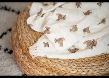 Load image into Gallery viewer, Teddy Bear Tassel Muslin Swaddle