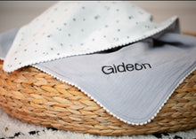 Load image into Gallery viewer, Personalised Baby Pom Pom Patterned Muslin Blanket