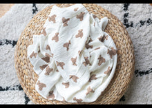 Load image into Gallery viewer, Large Teddy Bear Muslin Swaddle