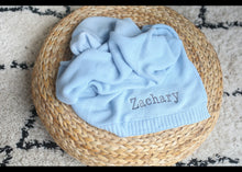 Load image into Gallery viewer, Personalised Lightweight Knitted Baby Blanket