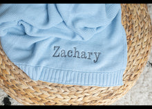 Load image into Gallery viewer, Personalised Lightweight Knitted Baby Blanket