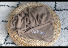 Load image into Gallery viewer, Personalised Lightweight Knitted Baby Blanket