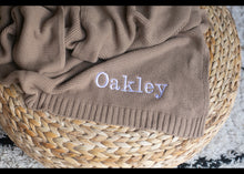 Load image into Gallery viewer, Personalised Lightweight Knitted Baby Blanket