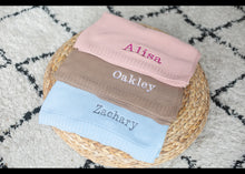 Load image into Gallery viewer, Personalised Lightweight Knitted Baby Blanket
