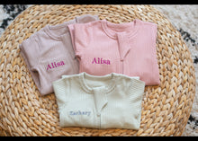 Load image into Gallery viewer, Personalised Baby Double Zip Sleepsuit