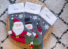 Load image into Gallery viewer, Luxury Grey Personalised Christmas Stockings