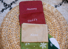 Load image into Gallery viewer, Luxury Red and Green Personalised Christmas Stockings
