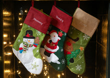 Load image into Gallery viewer, Luxury Red and Green Personalised Christmas Stockings