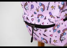Load image into Gallery viewer, Personalised Unicorn Patterned Children's Backpack