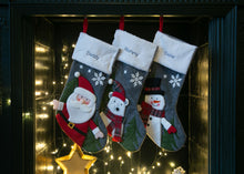 Load image into Gallery viewer, Luxury Grey Personalised Christmas Stockings