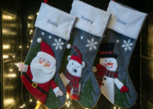 Load image into Gallery viewer, Luxury Grey Personalised Christmas Stockings