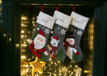 Load image into Gallery viewer, Luxury Grey Personalised Christmas Stockings