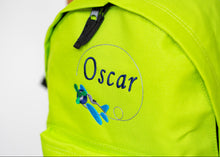 Load image into Gallery viewer, Personalised Aeroplane Embroidered Children's Backpack