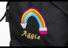 Load image into Gallery viewer, Personalised Rainbow Pencil Embroidered Children's Backpack
