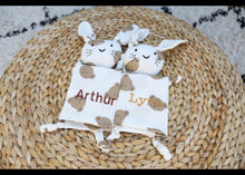 Load image into Gallery viewer, Personalised Organic Cotton Teddy Bear Comforter