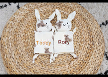 Load image into Gallery viewer, Personalised Organic Cotton Teddy Bear Comforter