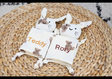 Load image into Gallery viewer, Personalised Organic Cotton Teddy Bear Comforter