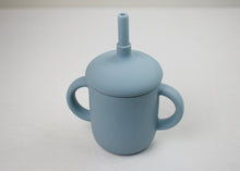 Load image into Gallery viewer, Silicone Straw Cup with Lid and Handles