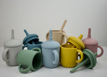 Load image into Gallery viewer, Silicone Straw Cup with Lid and Handles