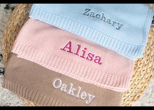 Load image into Gallery viewer, Personalised Lightweight Knitted Baby Blanket
