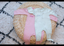 Load image into Gallery viewer, Personalised Baby Double Zip Sleepsuit
