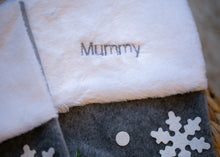 Load image into Gallery viewer, Luxury Grey Personalised Christmas Stockings
