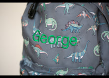 Load image into Gallery viewer, Personalised Dinosaur Patterned Children&#39;s Backpack
