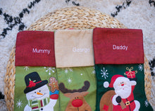 Load image into Gallery viewer, Luxury Red and Green Personalised Christmas Stockings
