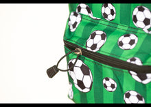 Load image into Gallery viewer, Personalised Football Patterned Children&#39;s Backpack

