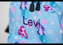 Load image into Gallery viewer, Personalised Mermaid Patterned Children&#39;s Backpack
