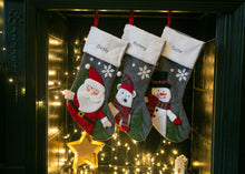 Load image into Gallery viewer, Luxury Grey Personalised Christmas Stockings
