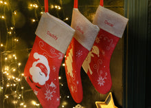Load image into Gallery viewer, Red and White Personalised Christmas Stocking
