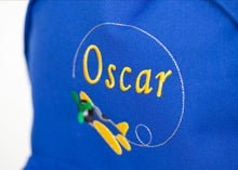 Load image into Gallery viewer, Personalised Aeroplane Embroidered Children&#39;s Backpack
