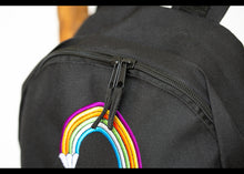 Load image into Gallery viewer, Personalised Rainbow Pencil Embroidered Children&#39;s Backpack
