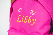 Load image into Gallery viewer, Personalised Butterfly Embroidered Children&#39;s Backpack
