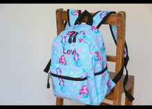 Load image into Gallery viewer, Personalised Mermaid Patterned Children&#39;s Backpack
