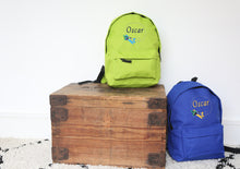 Load image into Gallery viewer, Personalised Aeroplane Embroidered Children&#39;s Backpack
