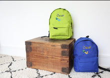 Load image into Gallery viewer, Personalised Aeroplane Embroidered Children&#39;s Backpack
