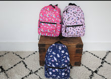 Load image into Gallery viewer, Personalised Unicorn Patterned Children&#39;s Backpack
