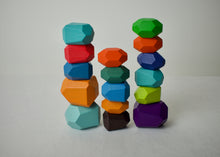 Load image into Gallery viewer, Rainbow Wooden Balancing Stones
