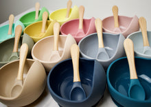 Load image into Gallery viewer, Silicone Suction Curved Bowl &amp; Spoon
