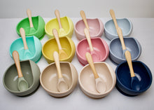 Load image into Gallery viewer, Silicone Suction Curved Bowl &amp; Spoon
